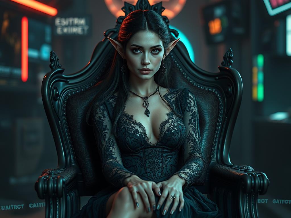 A Captivating Confident Woman Stands In A Softly Lit Room Partially Turned Toward The Viewer She Wears