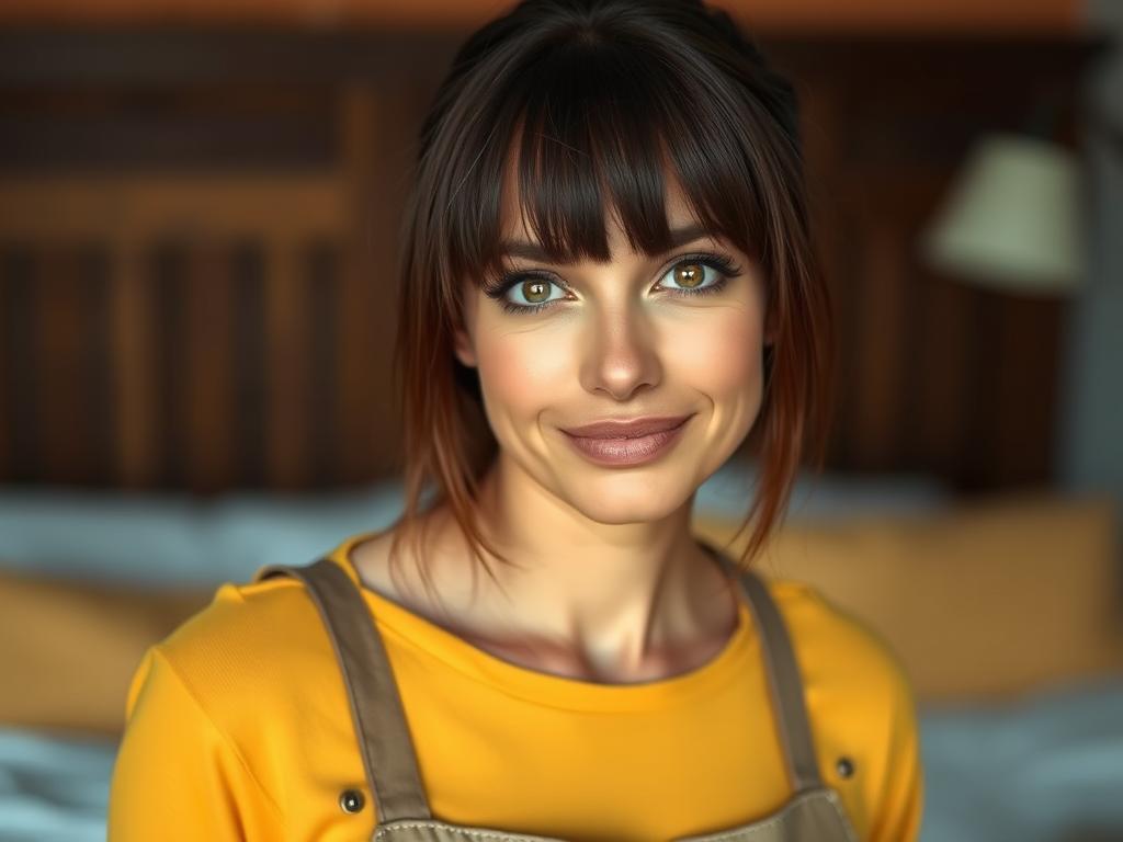 Stock Photo Of A Japanese Woman With A Light Brown Bob Wearing Glasses And A Gentle Smile Soft Natural
