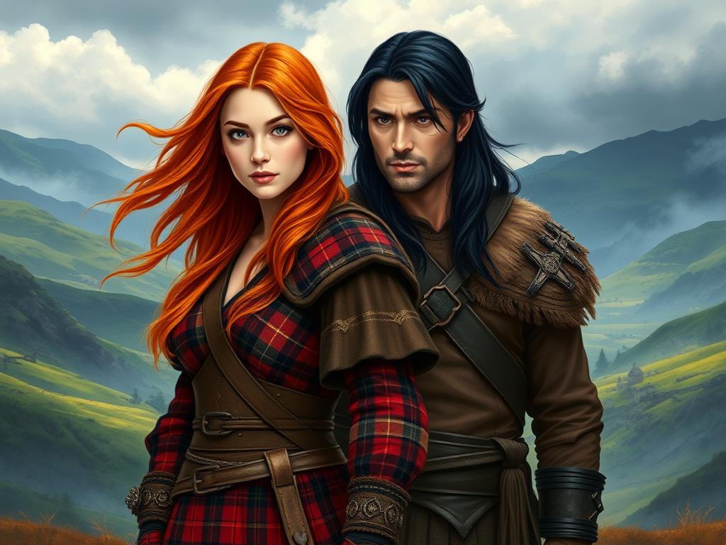 Attractive Scottish Warrior On The Scar Right Side Of Her Face Black Long Hair Style