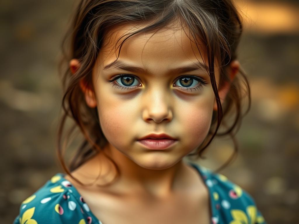 Anime Girl Brown Messy Hair Green Eyes
