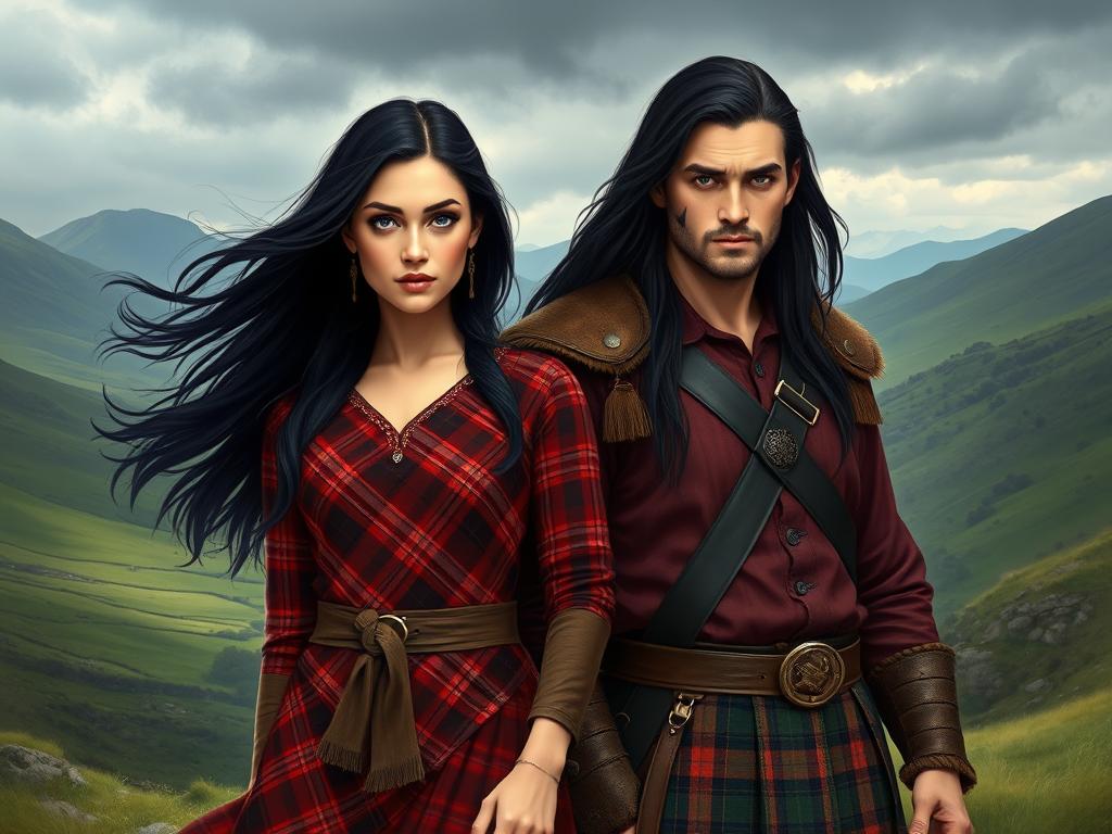 Imagine A Breathtakingly Beautiful Scottish Highlander Landscape Set Against A Backdrop Of Rugged Mountains