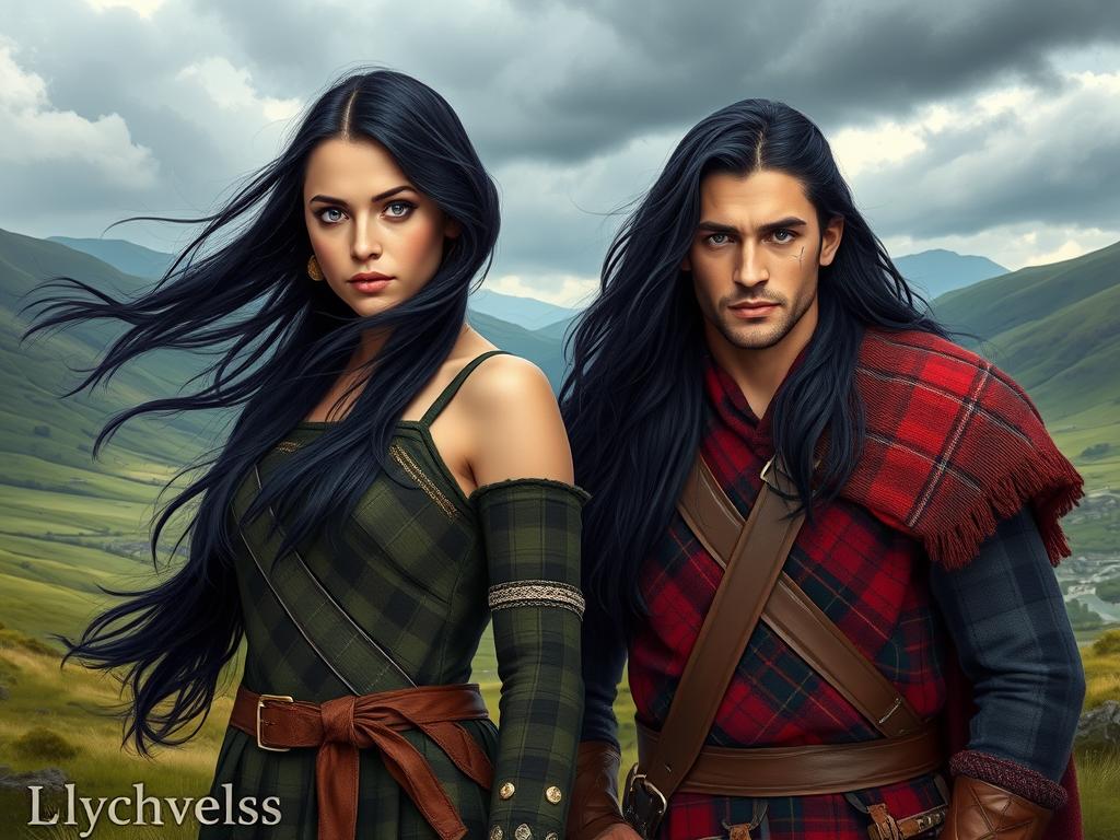 **Book Cover Concept** In The Misty Moonlit Highlands Of 1425 A Dashing Highlander Stands Tall His