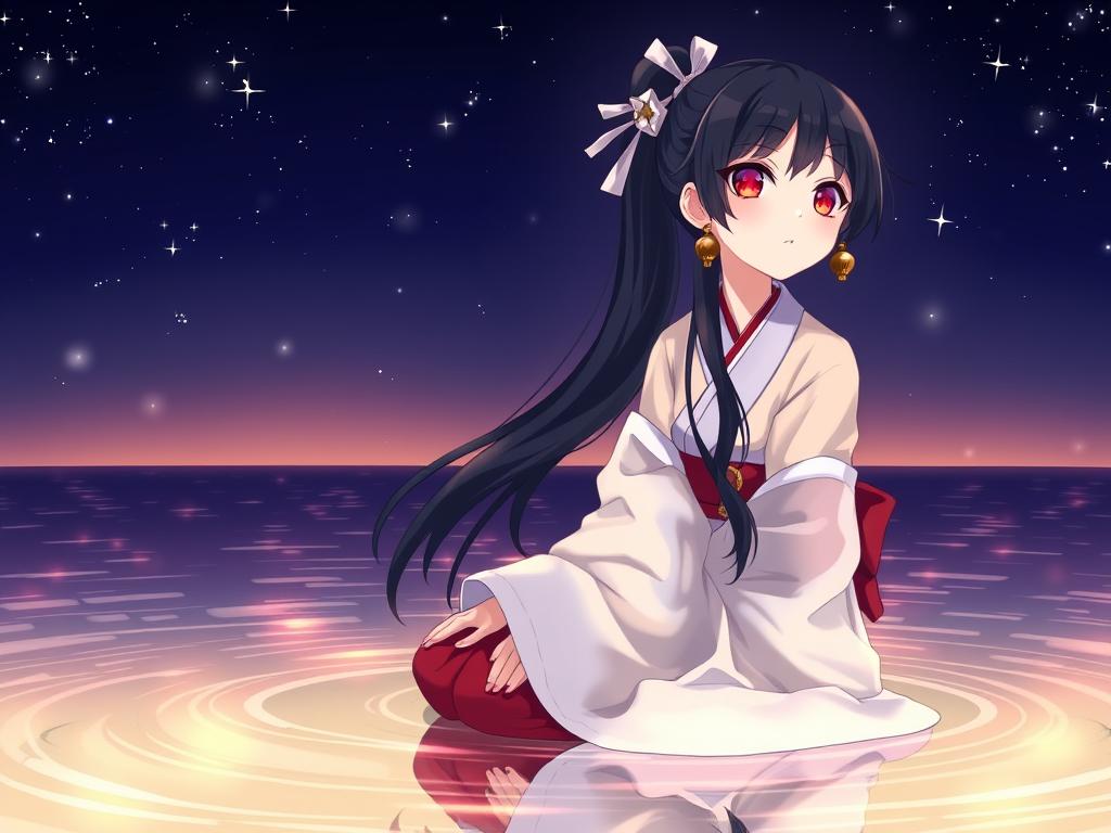 A Beautiful And Powerful Mysterious Sorceress Smile Sitting On A Rock Lightning Magic Hat Detailed