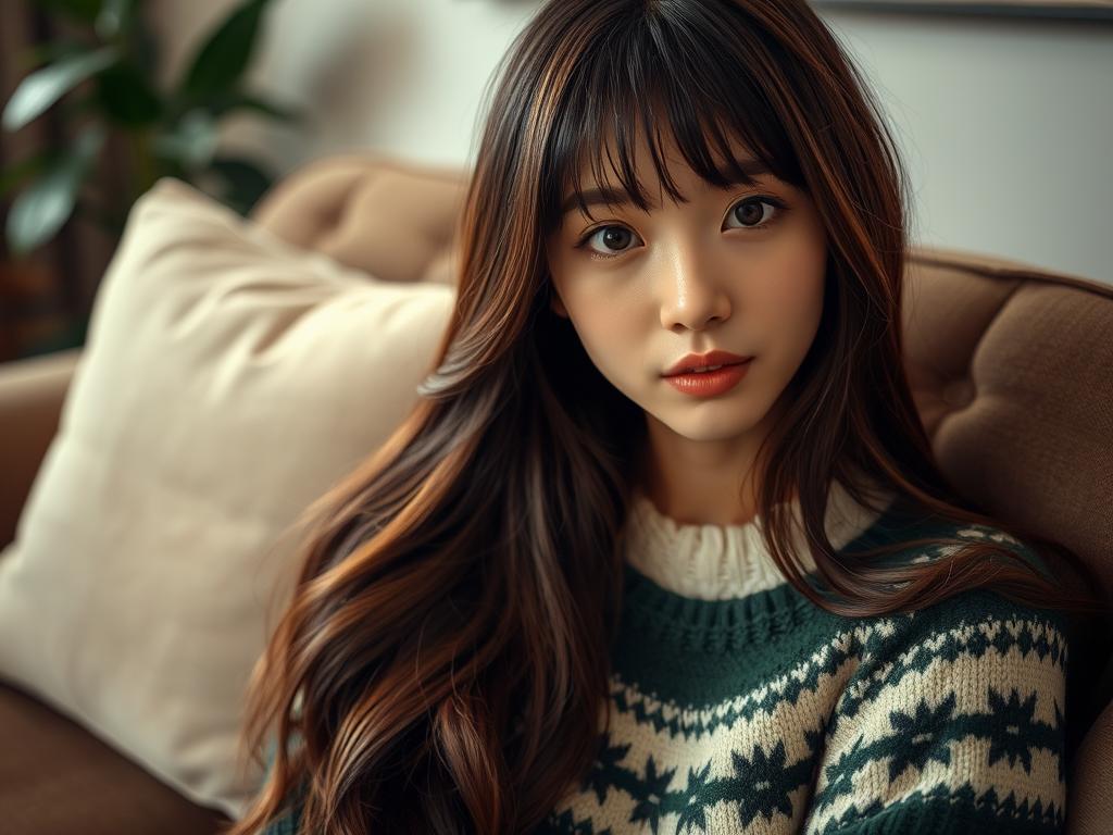 A Beautiful Ai Infused South American Female Stands In A Neon-lit City Adorned In Vietnamese God-like