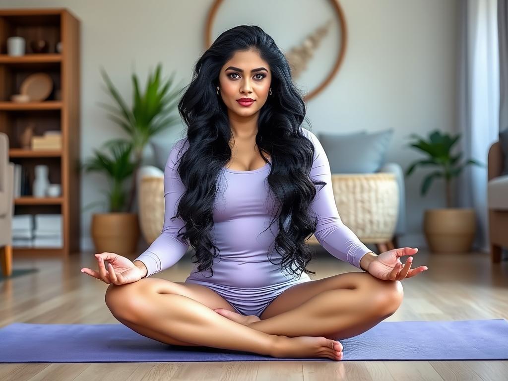 A Woman In A Bent Forward Posture As If She Were Looking At Something On The Floor She Wears A White